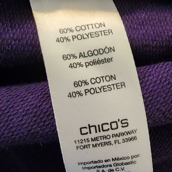 Chico's purple zippered‎ jacket Size 0 small - Picture 6 of 7